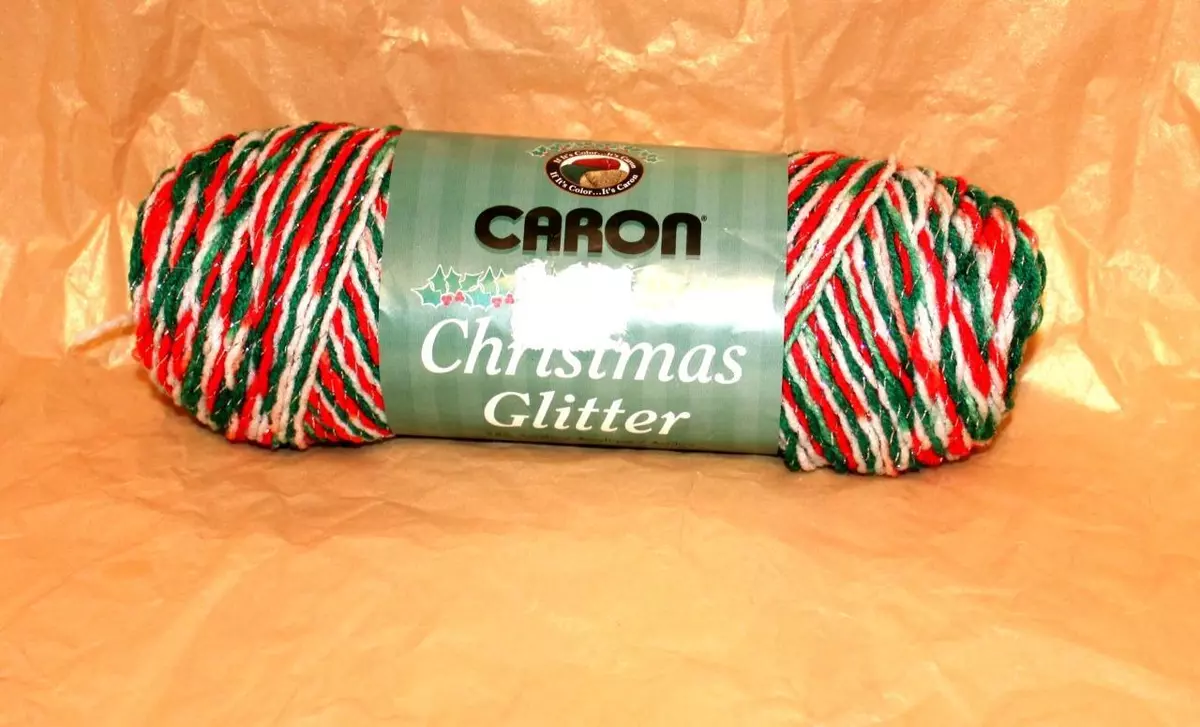 CARON CHRISTMAS GLITTER SILVER METALLIC YARN 'Glitter Ombre' #7535 Acrylic  6 oz.