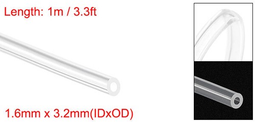 Clear Silicone Tubing 1.6mm ID 3.2mm OD 3.3ft Tube for Pump Transfer - Picture 2 of 6