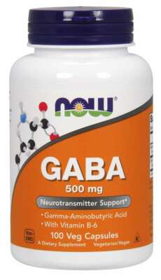 NOW Foods GABA 500mg 100 Caps Neurotransmitter Support 07/26EXP Vitamin B6