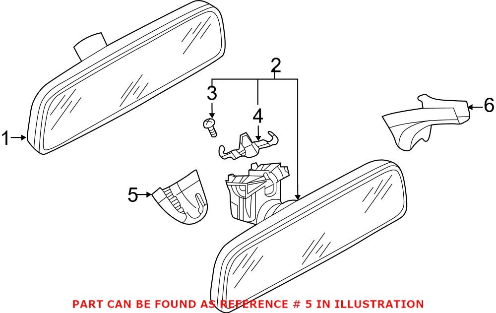 Genuine OEM Interior Rear View Mirror Cap For VW/Audi 3G08585489B9  