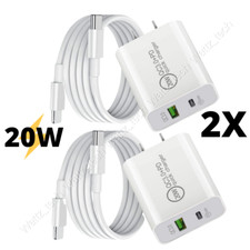 2Pack 20W PD QC 3.0 Fast Wall Charger USB C Power Adapter For iPhone 14 13 12 11