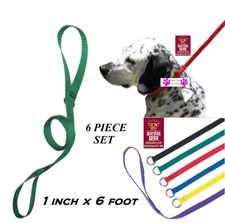 6 pc Pet No SLIP KENNEL 1 in x 6 ft LEAD QuickFit Nylon LEASH ANIMAL DOG CONTROL
