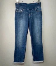 JAG Amelia Slim Ankle Jeans Womens Size 10 27 Blue Denim Cuffed Pull On Everyday