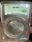 1887 Morgan Silver Dollar Bright White CAC MS63