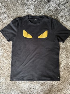 FENDI Monster Yellow Eyes Black T-Shirt Size L