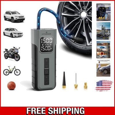 150 PSI Portable Tire Inflator with Digital Gauge & LED - Fast 1 Min Inflation