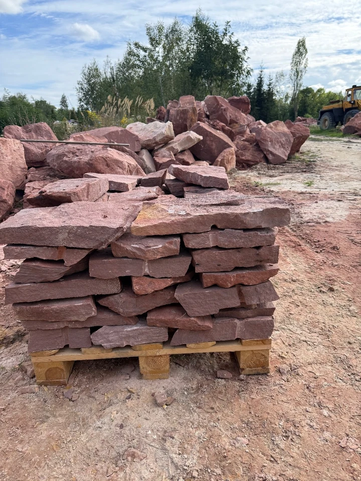 Mauersteine Trockenmauerstein Wasserbausteine Bruchstein Sandstein rot - Bild 3 von 4