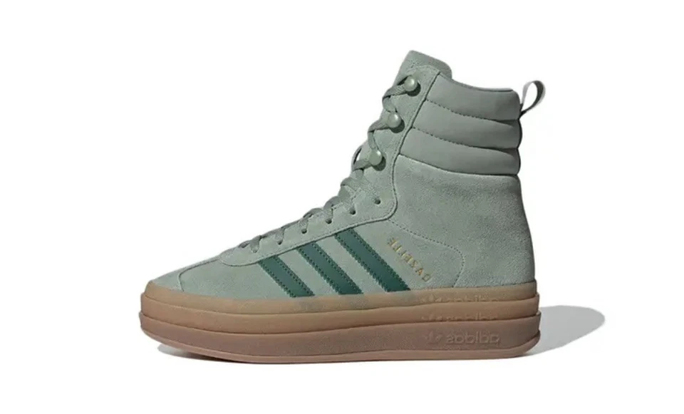 Adidas Gazelle Boots U.K. 7.5 Silver Green Gum Women's Fashion Shoes ID6982 - Image 3 of 4