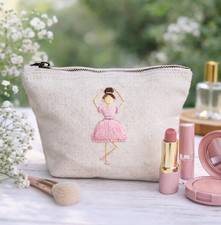 Borsa cosmetica ricamata a mano | ballerina ballerina | regalo | fatta a mano