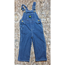 John Deere Kids Denim Bib Overalls 4T Adjustable Straps Unisex Farm Playwear