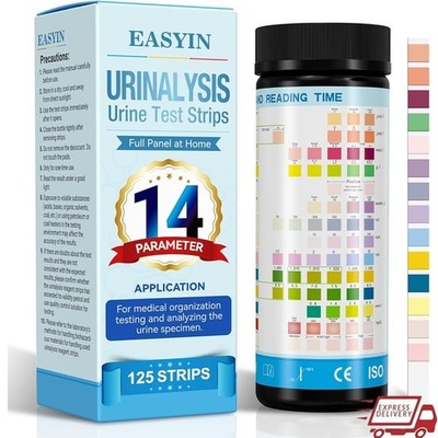 14 Parameter Urine Test Strips UTI Protein Ketones Easy Home Testing 125 Pieces