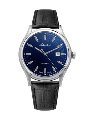 ADRIATICA Men Automatic Casual Watch Classic Dress Blue Dial Waterproof Swiss