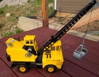 Vtg Large MIGHTY TONCA CRANE Pressed Steel with Steel Bucket Excellent Condition