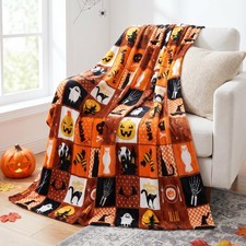 Halloween Throw Blanket Throw Size Cozy Fleece Blanket - 300GSM Ultra Soft Mi...