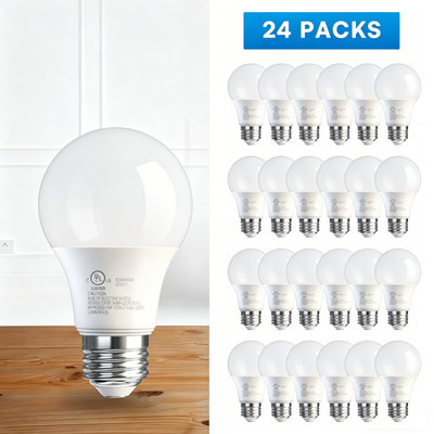24 Pack LED A19 Bulb 9W 60W Equivalent Non Dimmable 5000K Daylight Medium E26