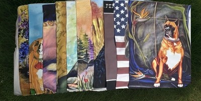 Lot of 10 Dog Garden Flags Boxer Pug Mixed Breeds Decorative Yard Flags 11X14