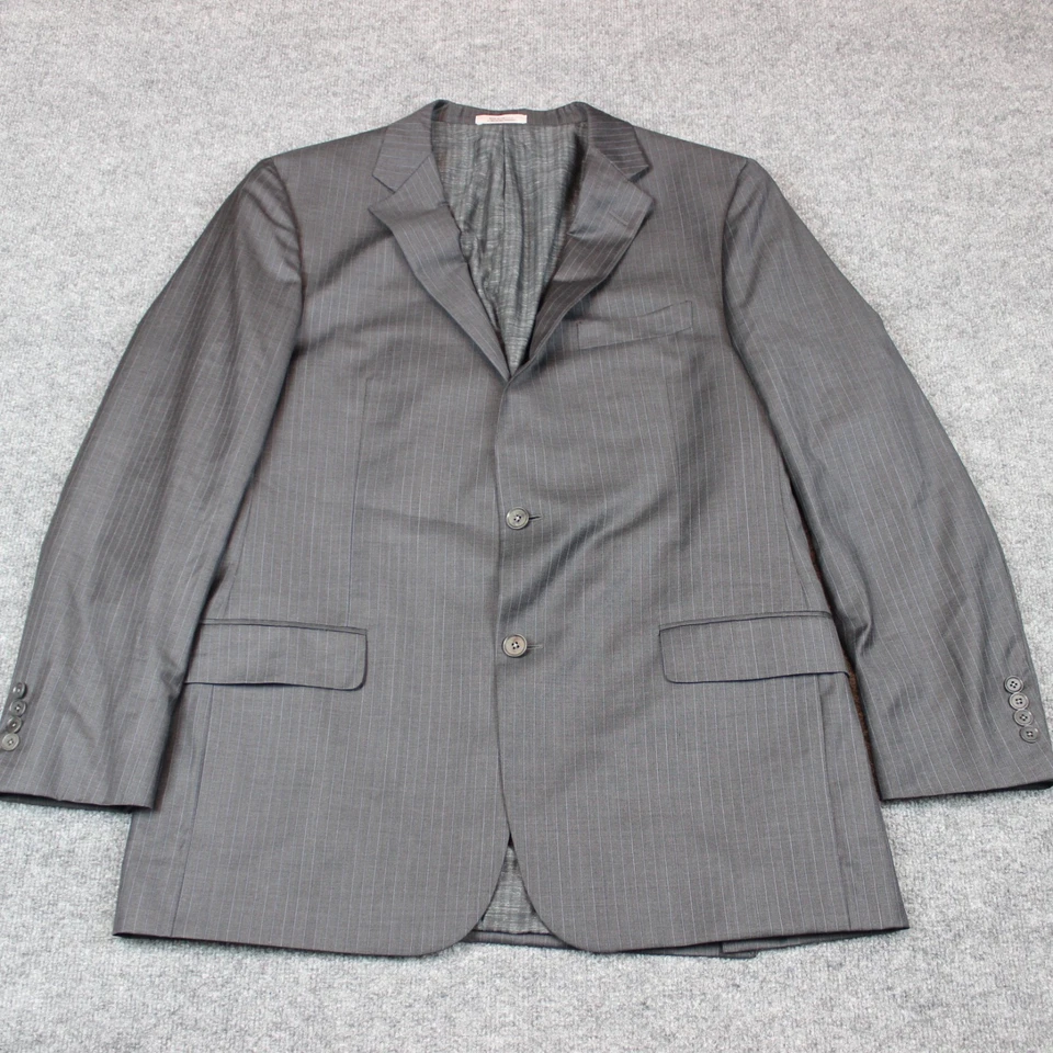 Hickey Freeman Suit Jacket Sport Coat Blazer 44L Gray 36X30 2 Piece Wool Silk - Image 2 of 4