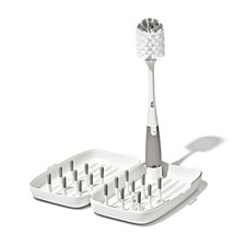 OXO Tot Travel Size Drying Rack with Bottle Brush- Gray