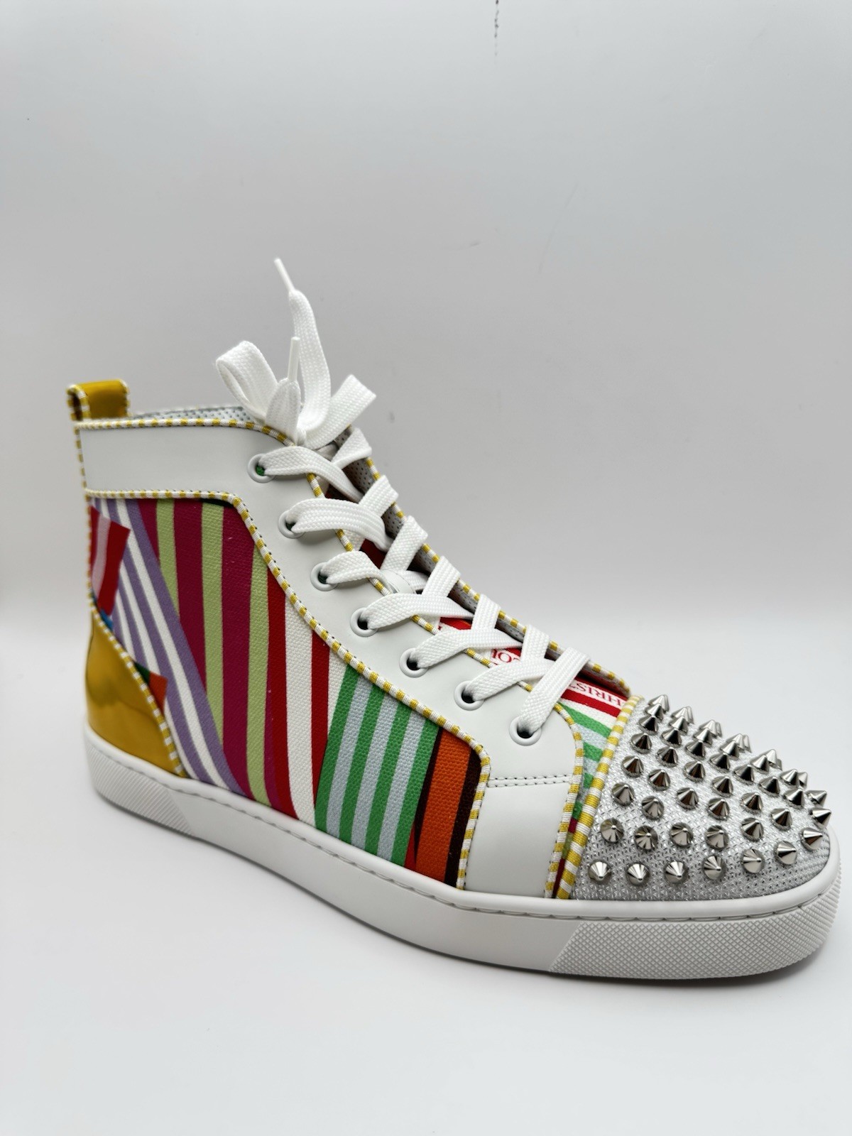 $1,295  CHRISTIAN LOUBOUTIN Lou Spike Orlato High-Top Sneakers (42 EU; 9 US) NEW