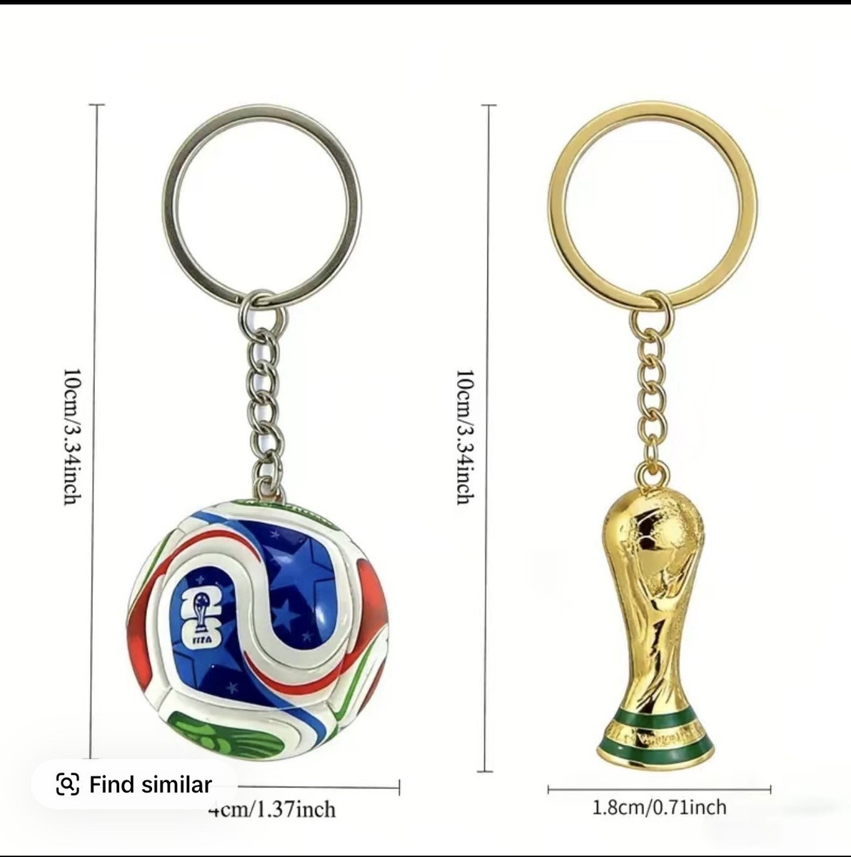 FIFA World Cup 2026 Keychain Set Soccer Ball + Trophy Charm