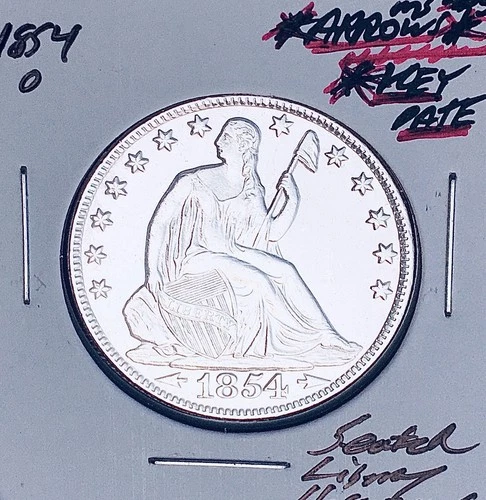 1854-O GEM BU+++  BRILLIANT UNCIRCULATED!  U.S. SEATED LIBERTY HALF DOLLAR. WOW!