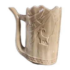 Vintage Ussr Signed Ceramic Souvenir Drinking Beer Water mug Kypopom Handpainted