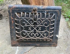 Antique Victorian Register, Grate, Vent, 12 1/16" x 10 1/2" cast iron