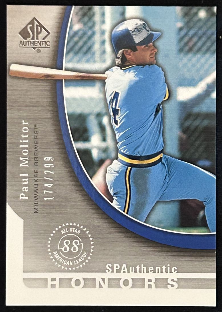 2005 SP Authentic Honors Paul Molitor /299 Milwaukee Brewers #SH-PM