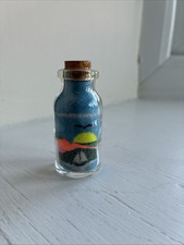 Vintage Sand Art 6cm Decorative Glass Bottle With Sail Boat And Sunset Scene