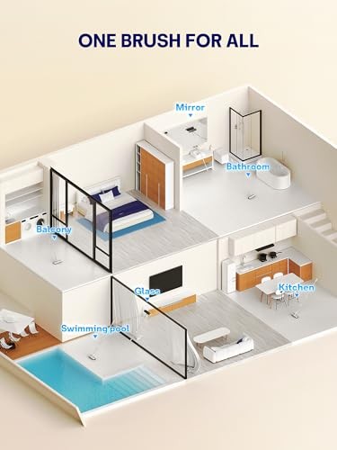 Floor Scrub Brush with Long Handle, 3 in 1 Scrape and Heavy-Duty 1 Pack White