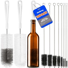10 Pack Bottle Brush Cleaner Set, 15" Long Handle Bottle Cleaner Brush, Flexi...