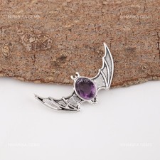 Sterling Silver Natural Amethyst Sister February Birth Valentines Boho Pendant