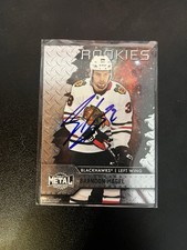 2020-21 Metal Brandon Hagel Signed Rookie Card In Person #116 Chicago Blackhawks. rookie card picture