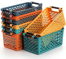 8 Pack Plastic Storage Basket for Shelves - 12x6x5 Y - Storage Baskets - MC-8