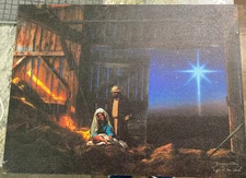"Light of the World" Nativity Picture lights up Lighted Canvas