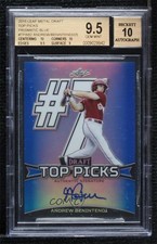 2015 Leaf Metal Draft Blue Prismatic 20/25 Andrew Benintendi BGS 9.5 Auto uk2