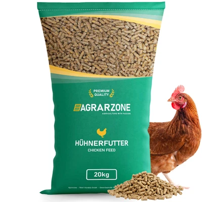 Agrarzone Hühnerfutter Pellets gegen Milben 20 kg Geflügelfutter Futter Hühner