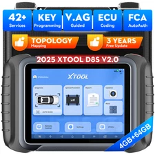 XTOOL D8S V2.0 Auto Diagnostic OBD2 Scanner E.CU Coding Topo Mapping 42+ Resets