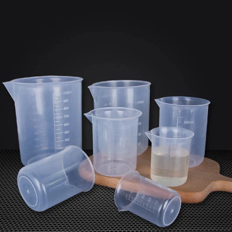 50-1000ml Measuring Cup Plastic Jug Beaker Kitchen Lab Tool for Experiments