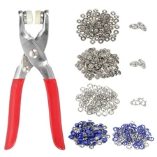 200Set Metal Snap Button Kit 9.5mm Hollow & Solid Prong Snap Button Dark Blue