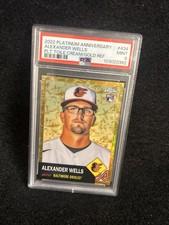 PSA 9 PLATINUM ANNIVERSARY GOLD TL REFRACTOR ALEXANDER WELLS ROOKIE RC /50