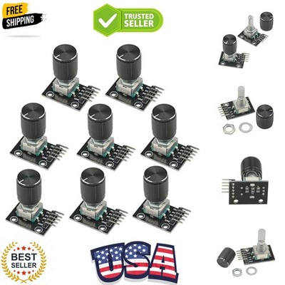 8 Pcs KY-040 360 Degree Rotary Encoder Module with Knob Cap for Arduino Micro...