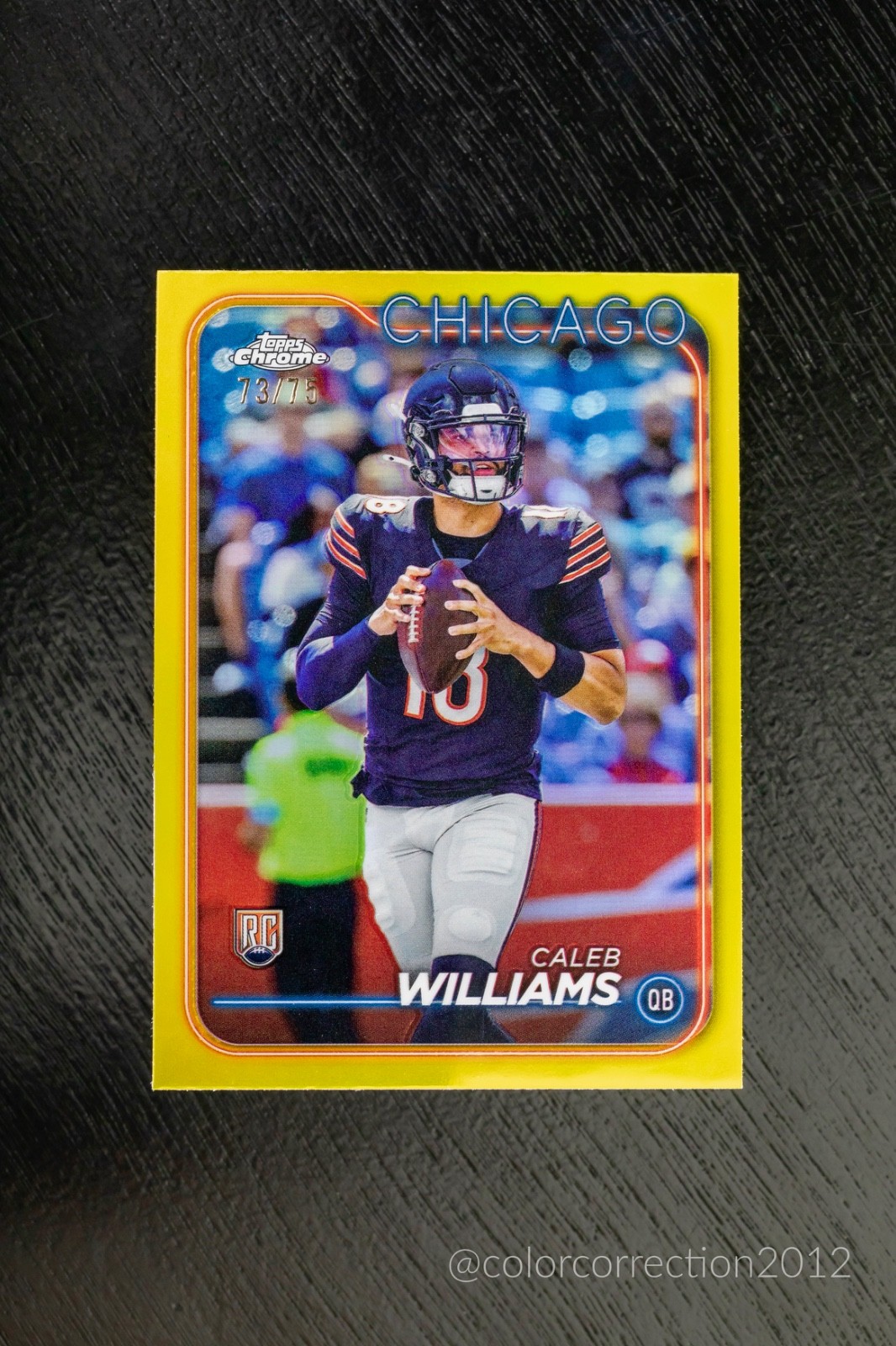 2024 Topps Chrome CALEB WILLIAMS #202 Yellow Refractor /75 (RC) Bears