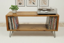 Handmade Solid Wood Record Player Stand: Vinyl Storage Furniture