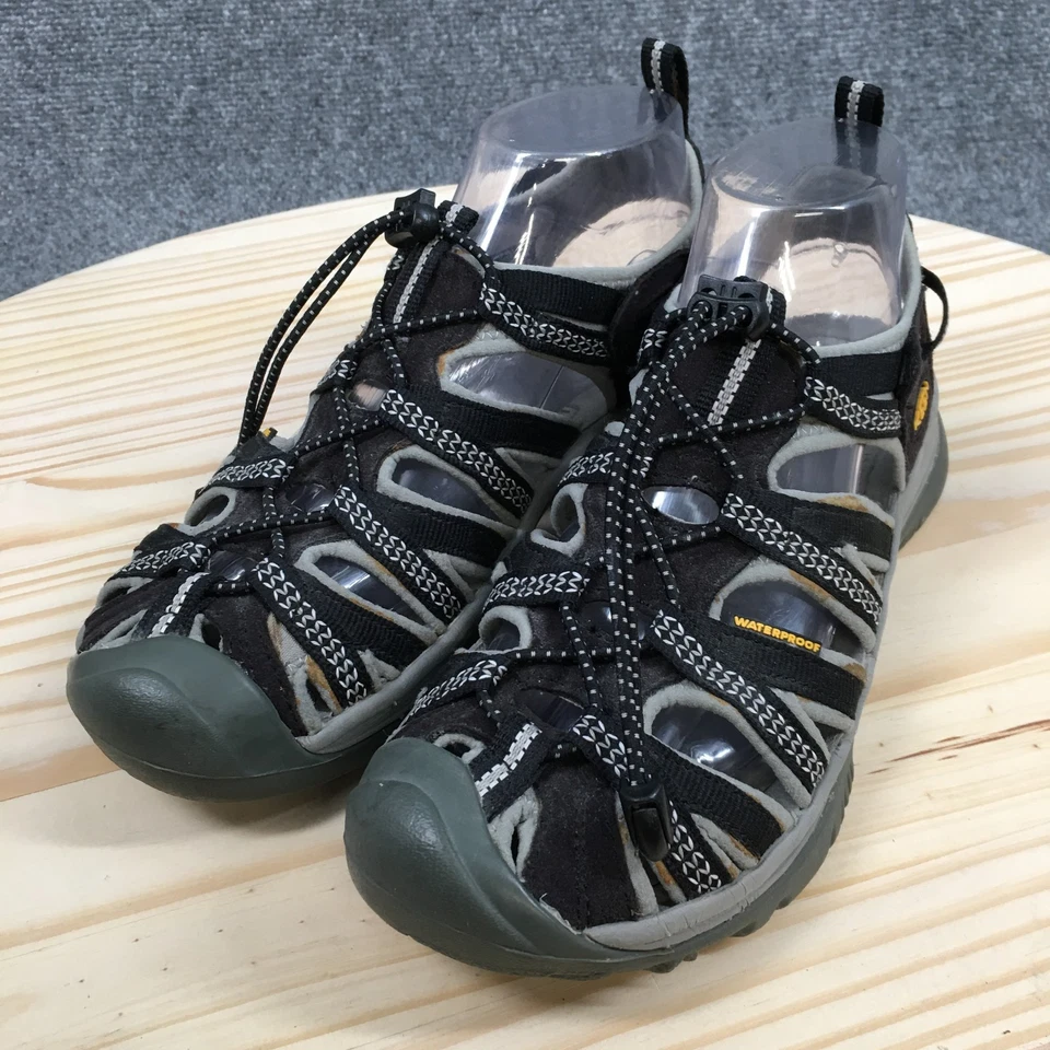 Sandálias Keen femininas 8 sussurros esportivas biqueira fechada pescador preto cinza impermeável - Imagem 3 de 4