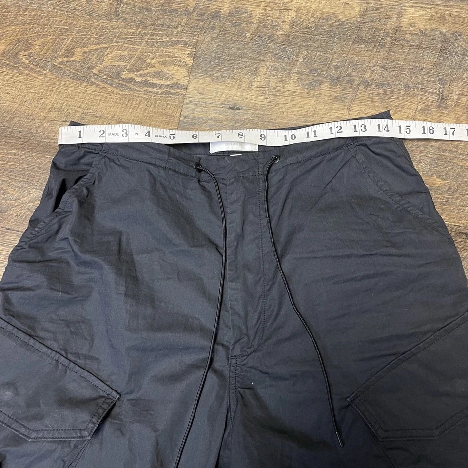 Agolde Ginerva Pantalone Cargo Paracadute Gamba Larga Regolabile Donna XS Nero Baggy - Immagine 3 di 4