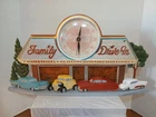 Vintage 1988 Burwood COCA-COLA Family Drive-In  Plastic 3-D WALL or TABLE CLOCK