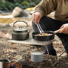 Barbecue Holder - Outdoor Cooking Rack for Camping - Portable Folding Grill