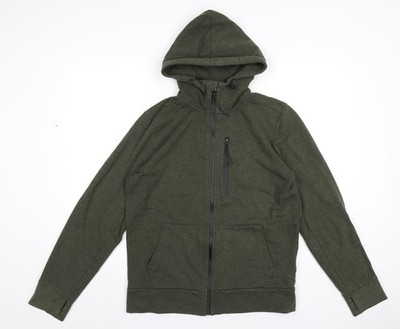 Gap Herren Hoodie grün Baumwolle durchgehender Reißverschluss Größe M