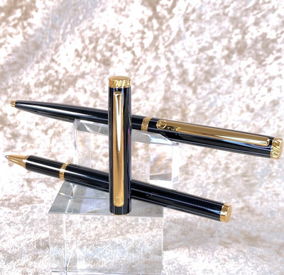 Vintage Dunhill Kugelschreiber & Tintenroller Gemline Schwarz Lack 2er Set